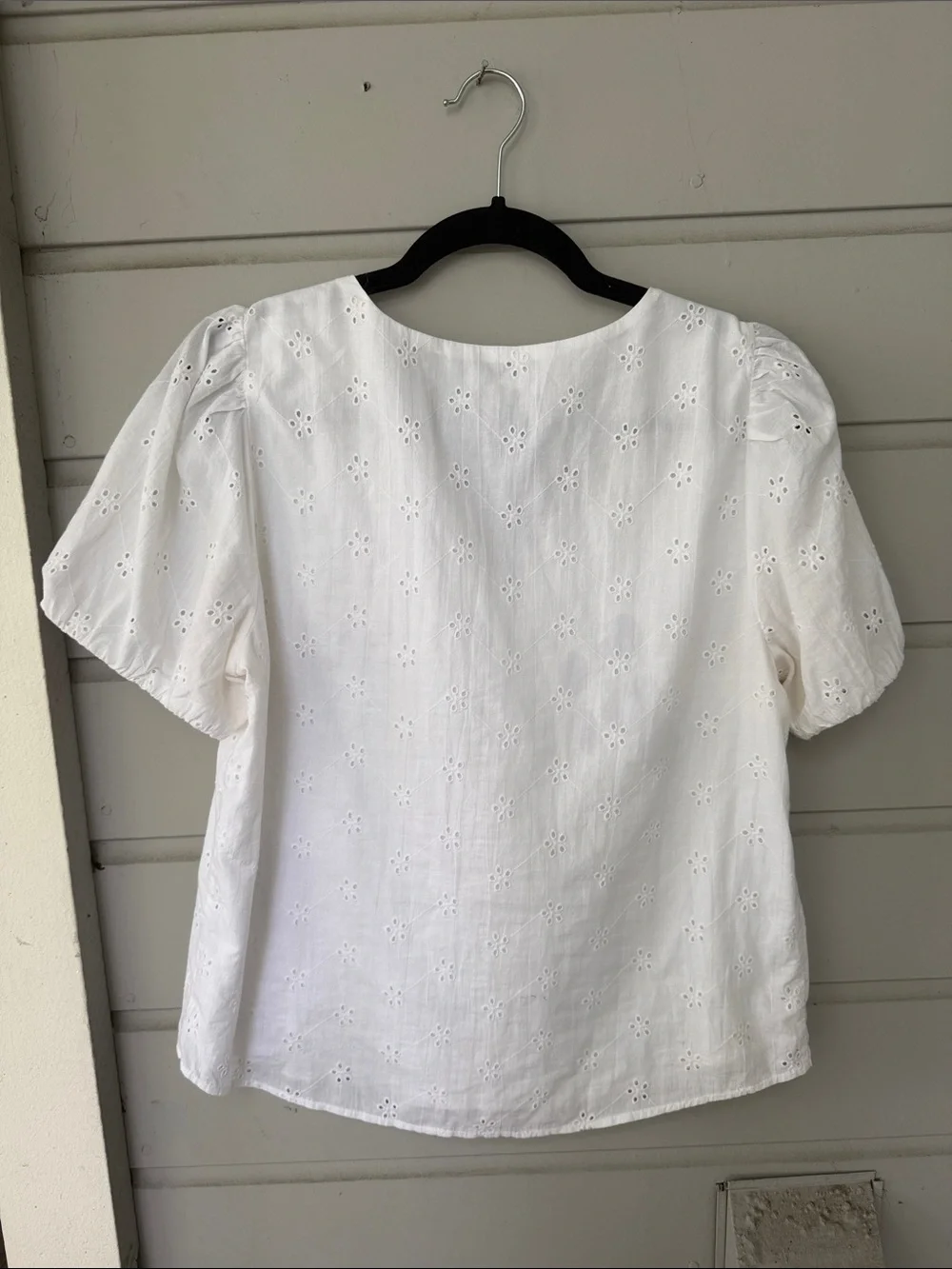 J. Crew Dainty White V Neck Top